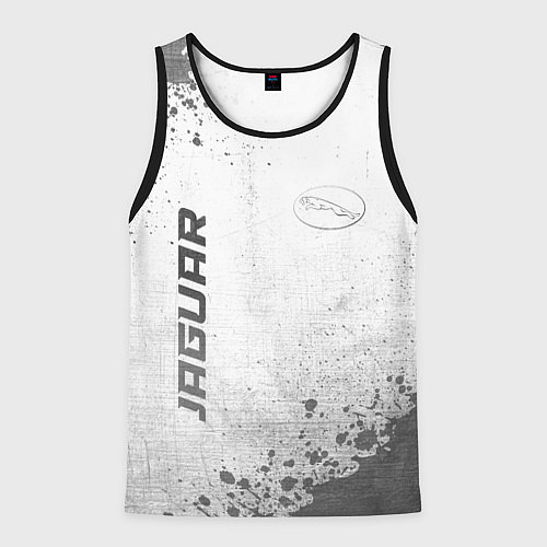 Мужская майка без рукавов Jaguar - white gradient вертикально / 3D-Черный – фото 1
