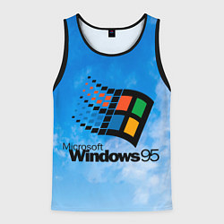 Майка-безрукавка мужская Windows 95 logo, цвет: 3D-черный