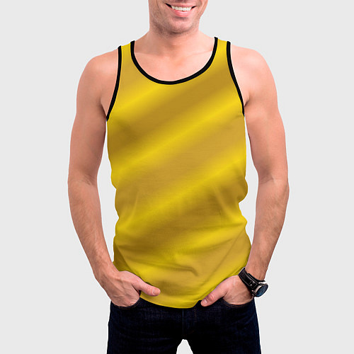 Мужская майка без рукавов Золотой градиент / 3D-Черный – фото 3