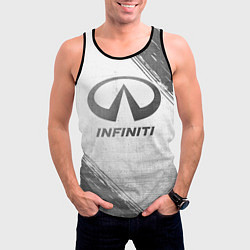 Майка-безрукавка мужская Infiniti - white gradient, цвет: 3D-черный — фото 2