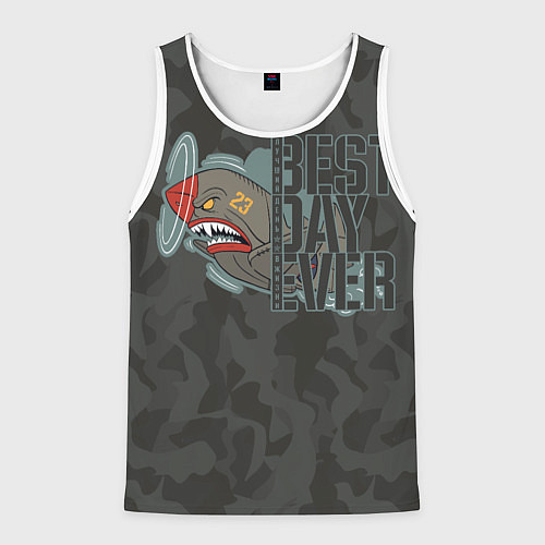 Мужская майка без рукавов Лучший день в жизни / 3D-Белый – фото 1