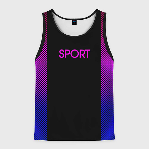 Мужская майка без рукавов Sport сине-розовый текстура / 3D-Черный – фото 1