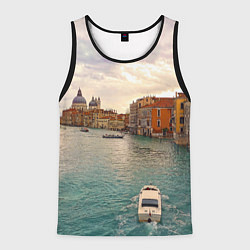 Майка-безрукавка мужская Гранд-канал Венеции - городской пейзаж, цвет: 3D-черный