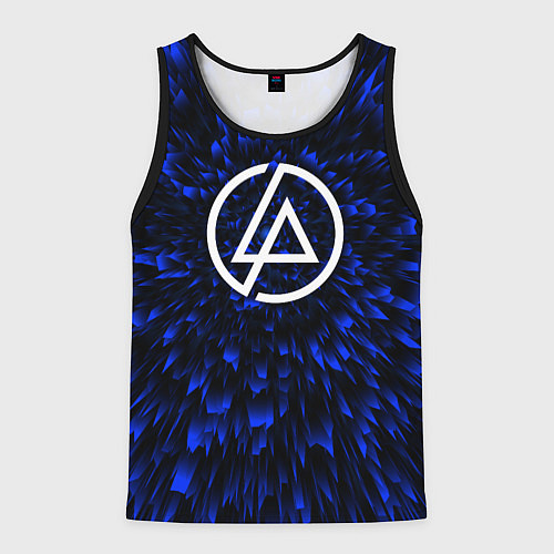 Мужская майка без рукавов Linkin Park blue energy / 3D-Черный – фото 1
