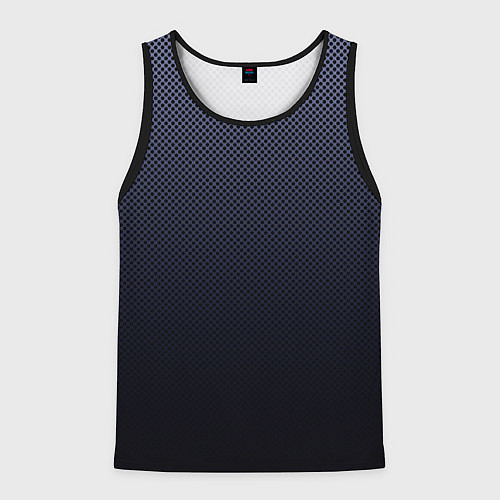 Мужская майка без рукавов Тёмный синий градиент текстура в крапинку / 3D-Черный – фото 1