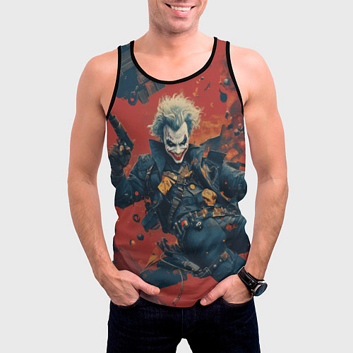 Мужская майка без рукавов Бандит Джокер / 3D-Черный – фото 3