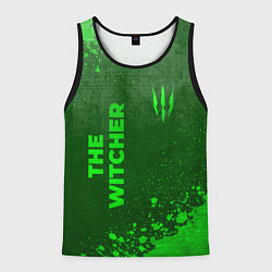 Майка-безрукавка мужская The Witcher - green gradient вертикально, цвет: 3D-черный