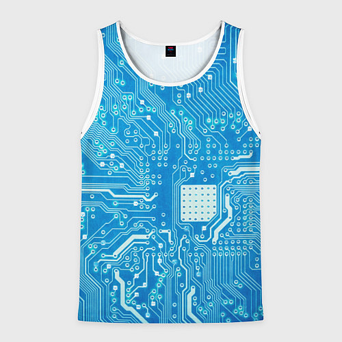 Мужская майка без рукавов Системная плата / 3D-Белый – фото 1