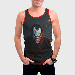 Майка-безрукавка мужская Джокер оранжевые искры, цвет: 3D-красный — фото 2