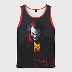 Мужская майка без рукавов Джокер в красной краске