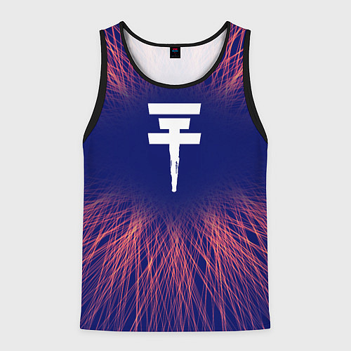 Мужская майка без рукавов Tokio Hotel red energy / 3D-Черный – фото 1