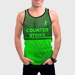 Майка-безрукавка мужская Counter Strike - green gradient посередине, цвет: 3D-черный — фото 2