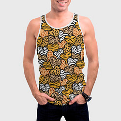Майка-безрукавка мужская Африканские сердца, цвет: 3D-белый — фото 2