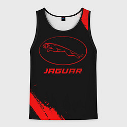 Майка-безрукавка мужская Jaguar - red gradient, цвет: 3D-черный