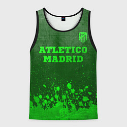 Майка-безрукавка мужская Atletico Madrid - green gradient посередине, цвет: 3D-черный