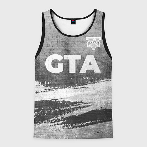 Мужская майка без рукавов GTA - grey gradient посередине / 3D-Черный – фото 1