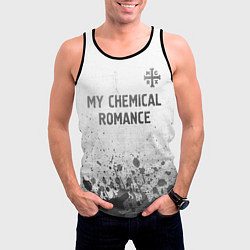 Майка-безрукавка мужская My Chemical Romance - white gradient посередине, цвет: 3D-черный — фото 2