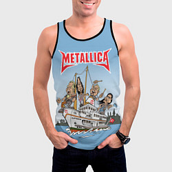 Майка-безрукавка мужская Metallica - on the ship, цвет: 3D-черный — фото 2
