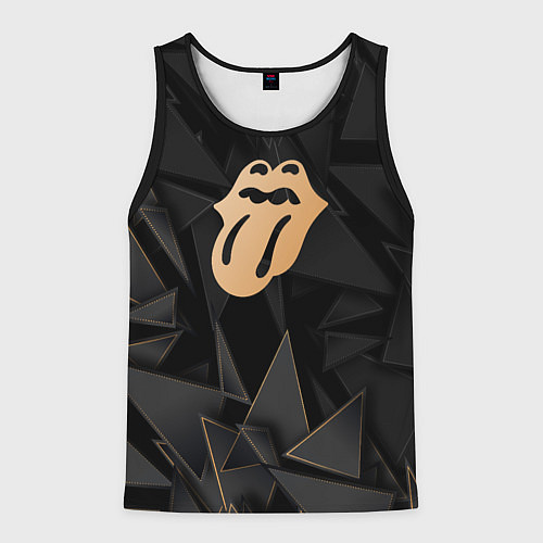 Мужская майка без рукавов Rolling Stones golden poly / 3D-Черный – фото 1