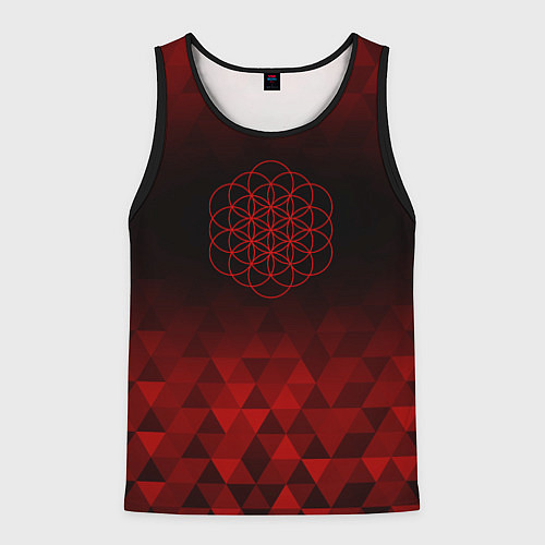 Мужская майка без рукавов Coldplay red poly / 3D-Черный – фото 1