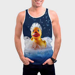 Майка-безрукавка мужская Резиновая уточка в мыльной пене, цвет: 3D-белый — фото 2