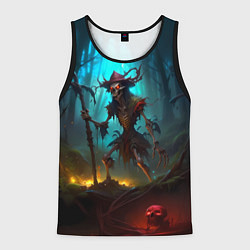 Мужская майка без рукавов Скелет в мрачном лесу