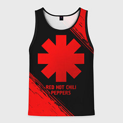 Майка-безрукавка мужская Red Hot Chili Peppers - red gradient, цвет: 3D-черный