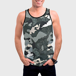 Майка-безрукавка мужская Темно зеленый камуфляж, цвет: 3D-черный — фото 2