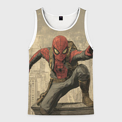 Мужская майка без рукавов Человек-паук готов спасать мир