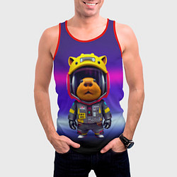 Майка-безрукавка мужская Baby capybara - cyberpunk, цвет: 3D-красный — фото 2