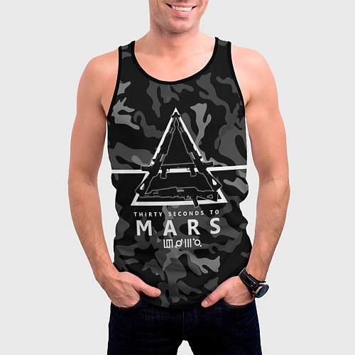 Мужская майка без рукавов 30 Seconds to Mars - poster / 3D-Черный – фото 3