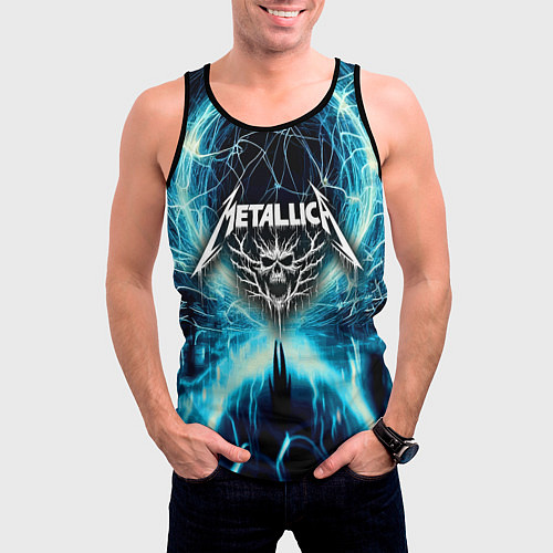 Мужская майка без рукавов Neon glow - Metallica / 3D-Черный – фото 3