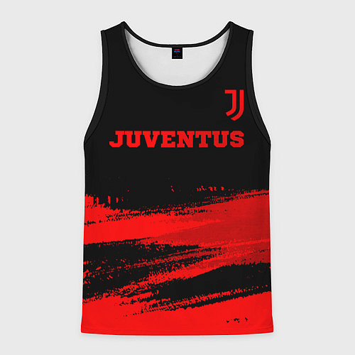Мужская майка без рукавов Juventus - red gradient посередине / 3D-Черный – фото 1
