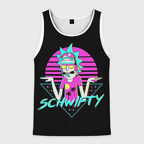 Мужская майка без рукавов Рик швифтует / 3D-Белый – фото 1