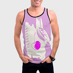 Майка-безрукавка мужская Вишневый коллаж, цвет: 3D-черный — фото 2