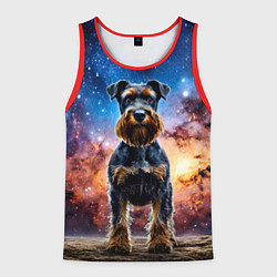 Мужская майка без рукавов Ризеншнауцер в космосе