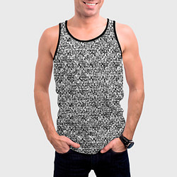 Майка-безрукавка мужская Чёрно-белый текстурный, цвет: 3D-черный — фото 2