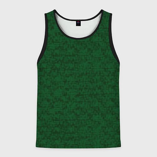 Мужская майка без рукавов Тёмно-зелёный текстурированный / 3D-Черный – фото 1
