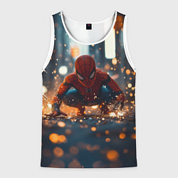 Мужская майка без рукавов Человек паук и золотая пыльца