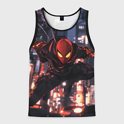 Мужская майка без рукавов Человек паук в черном