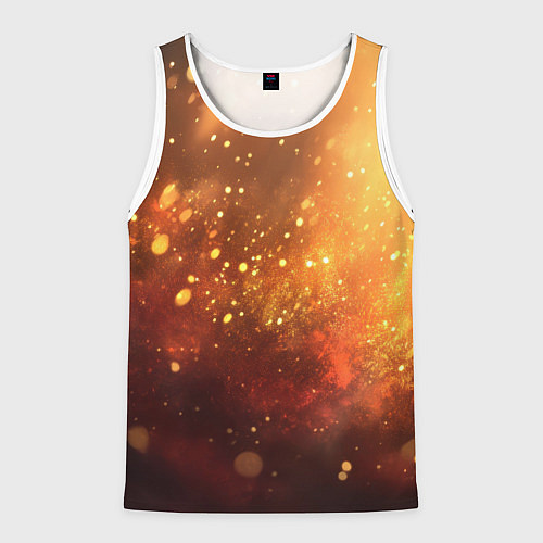 Мужская майка без рукавов Золотая блестящая текстура / 3D-Белый – фото 1