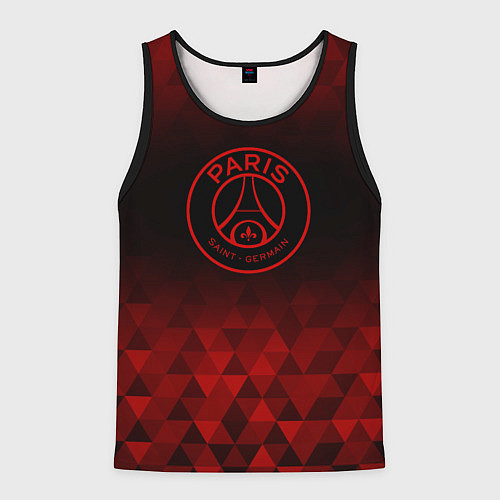 Мужская майка без рукавов PSG red poly / 3D-Черный – фото 1