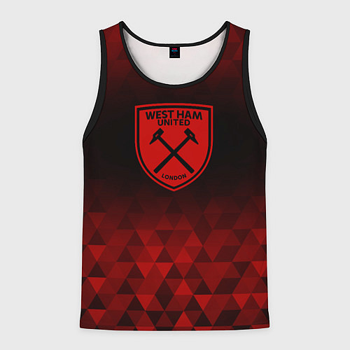Мужская майка без рукавов West Ham red poly / 3D-Черный – фото 1