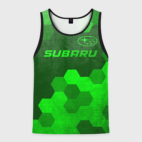 Мужская майка без рукавов Subaru - green gradient посередине / 3D-Черный – фото 1