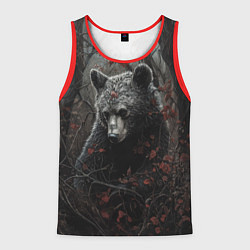 Мужская майка без рукавов Бурый мишка в дремучем лесу
