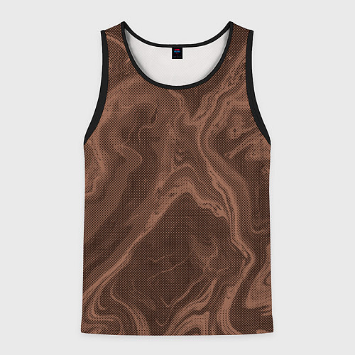 Мужская майка без рукавов Коричневый абстракция в точку / 3D-Черный – фото 1