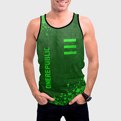 Майка-безрукавка мужская OneRepublic - green gradient вертикально, цвет: 3D-черный — фото 2