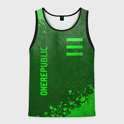 Майка-безрукавка мужская OneRepublic - green gradient вертикально, цвет: 3D-черный