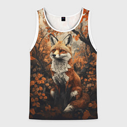 Мужская майка без рукавов Лис в лесной чаще