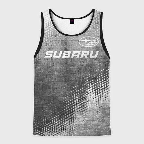Мужская майка без рукавов Subaru - grey gradient посередине / 3D-Черный – фото 1
